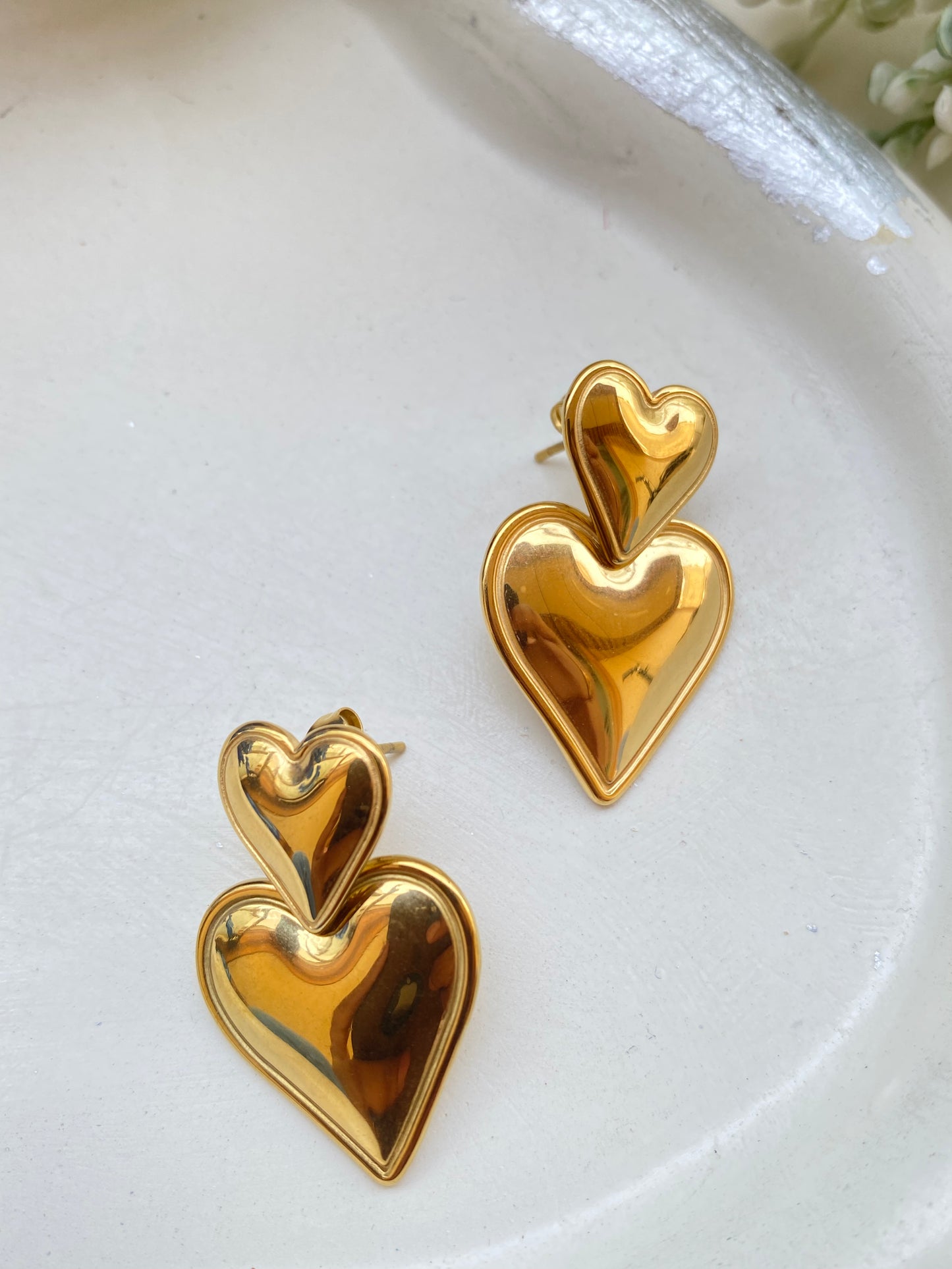 Drop Heart Earrings | Waterproof & Tarnish Free