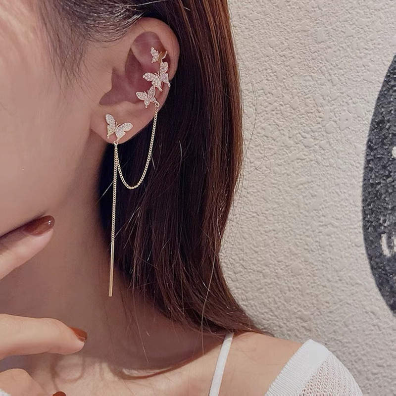 Korean Fashion Simple Stars Tassel Earrings