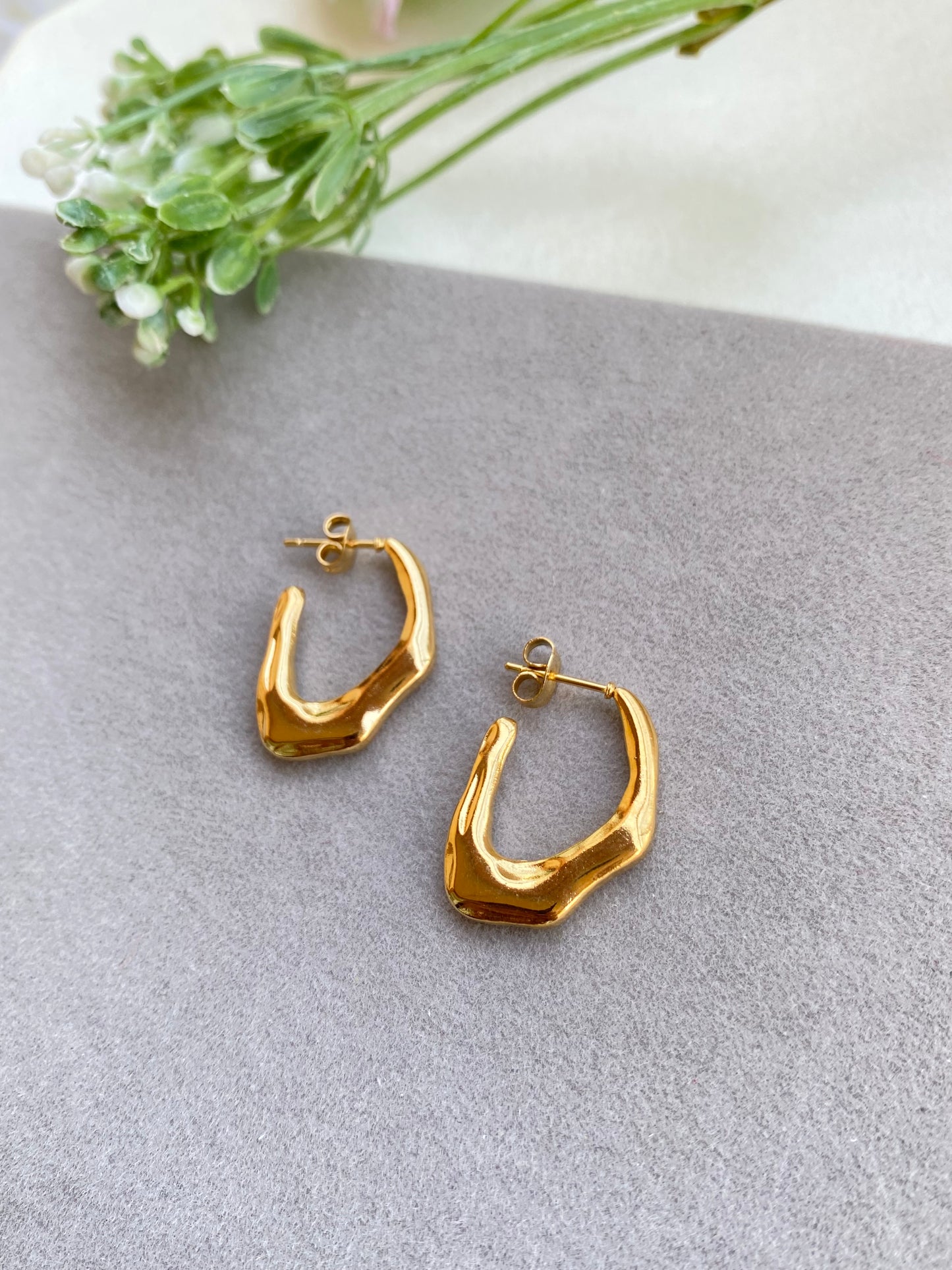 Geomatric Half Hoops Earrings