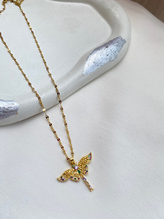 Colorful Dragonfly Necklace