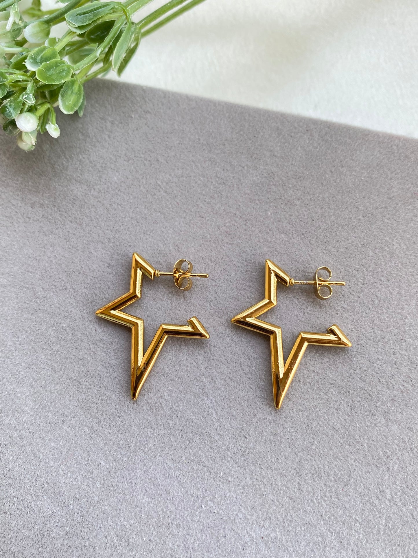 Star Hoops Earrings