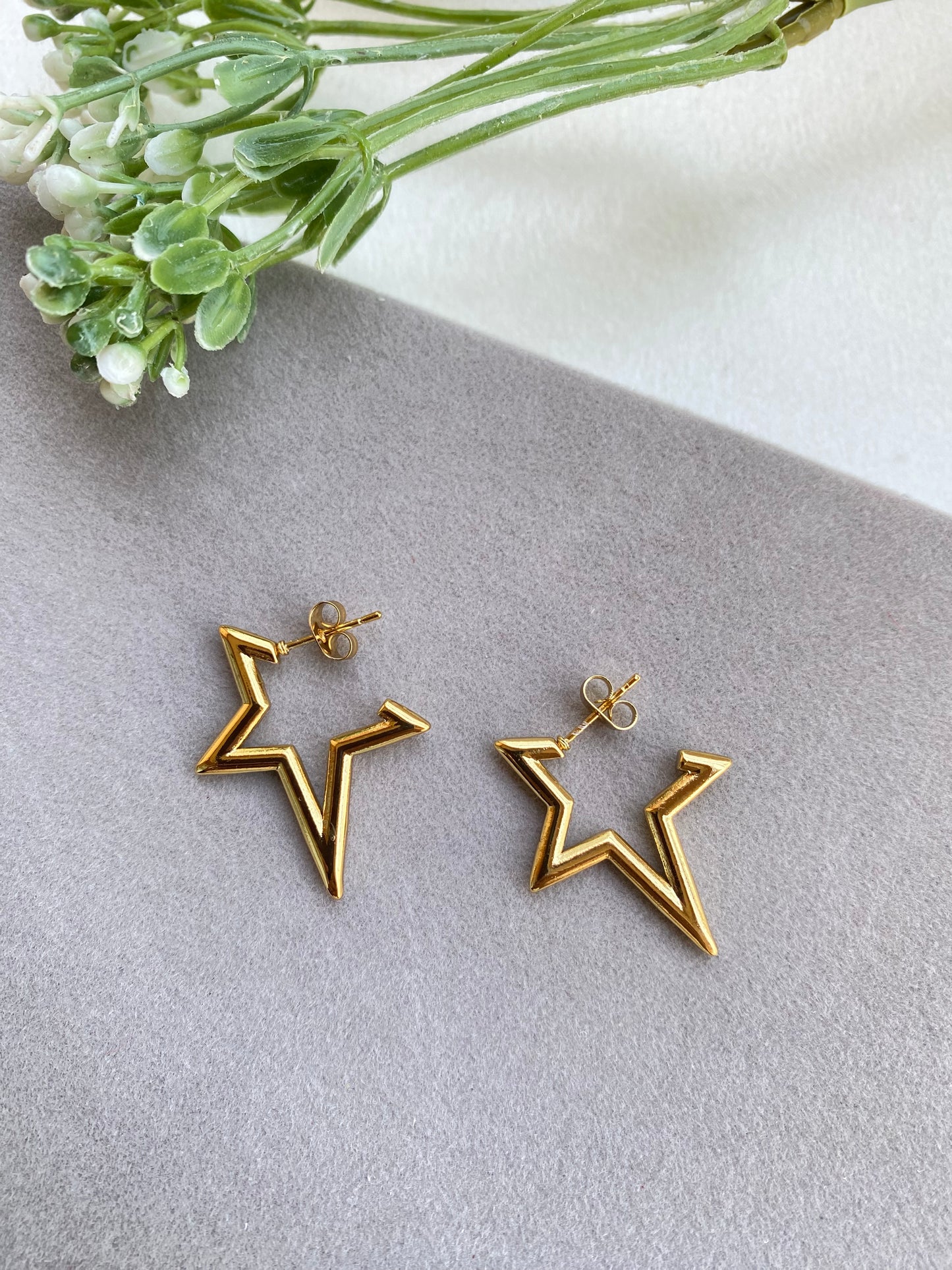 Star Hoops Earrings