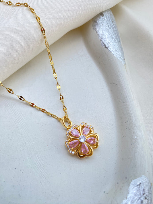 Flower Pink Cherry Blossom Necklace