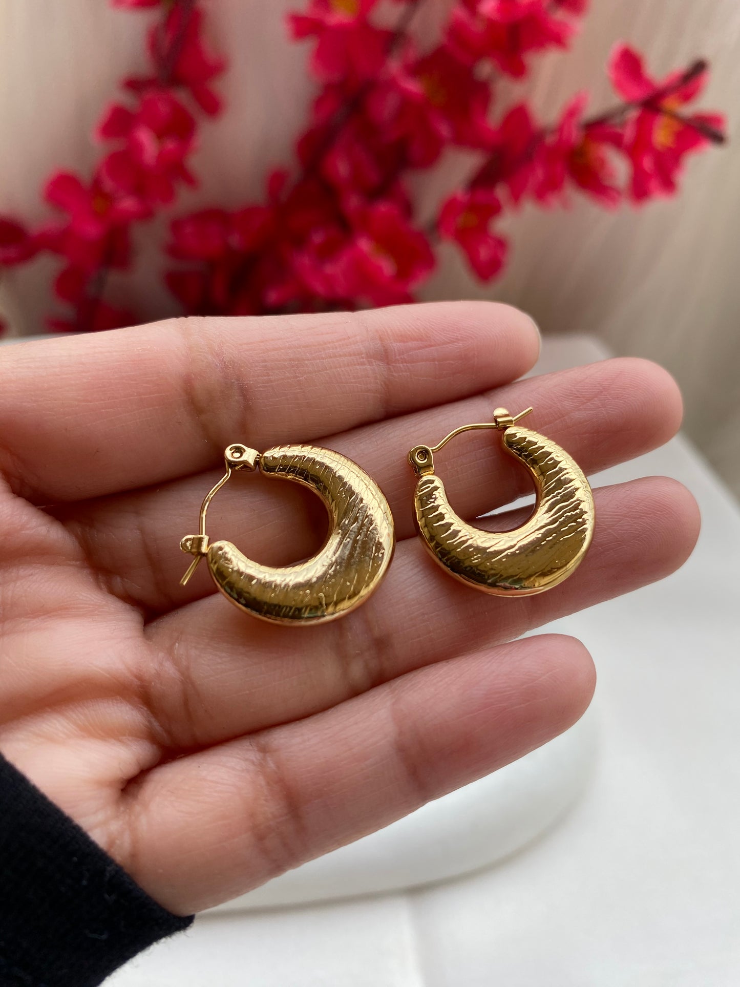 Half Moon Shaped Hoop Earrings | Waterproof & Tarnish Free