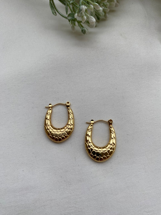 Snake Skin Pattern Hoop Earrings