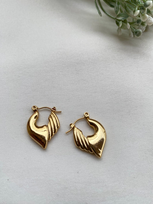 Lisa Gold Hoops Earrings Waterproof & Tarnish Free