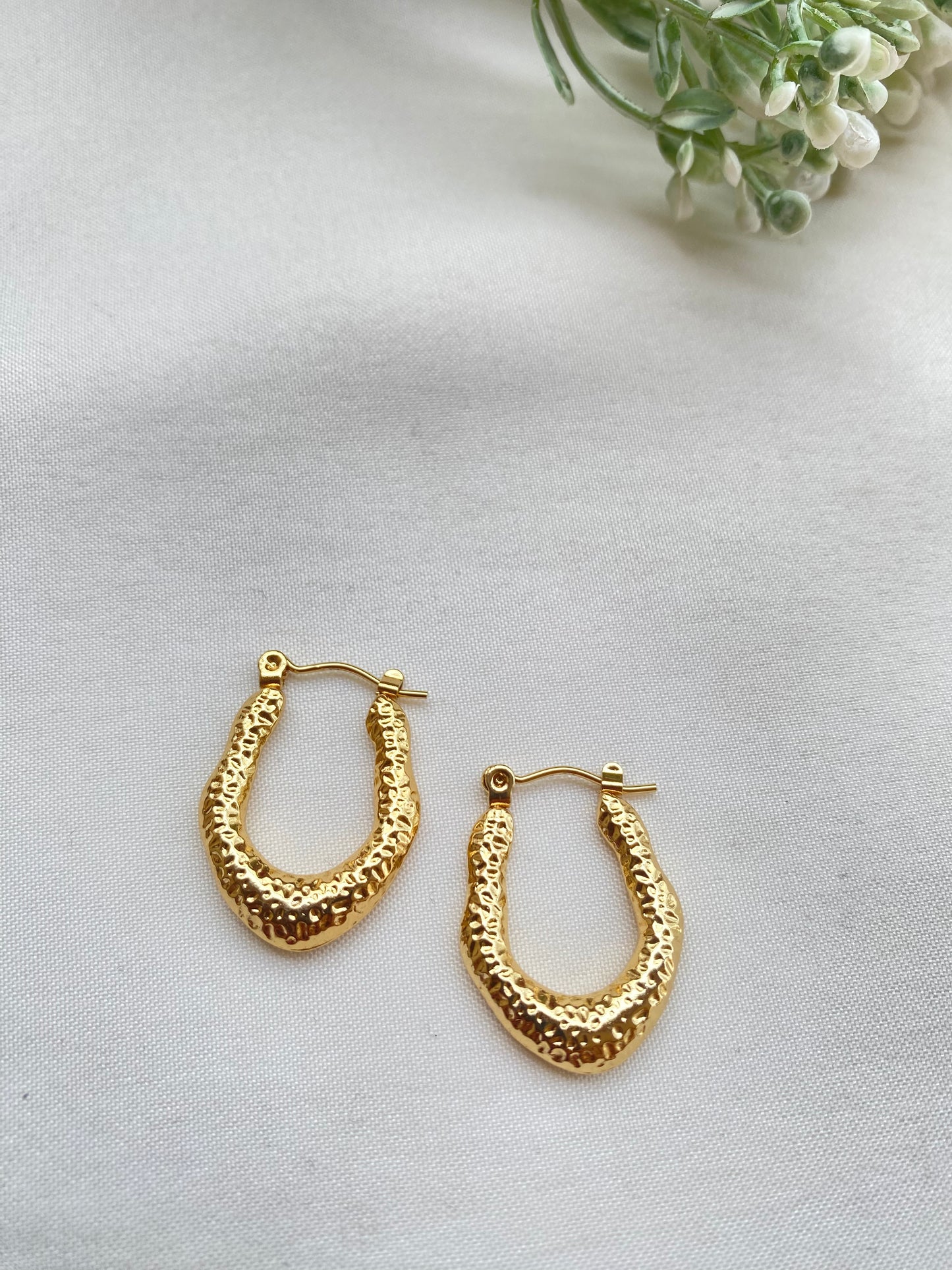 Shrimp Oval Hoops | Waterproof & Tarnish Free