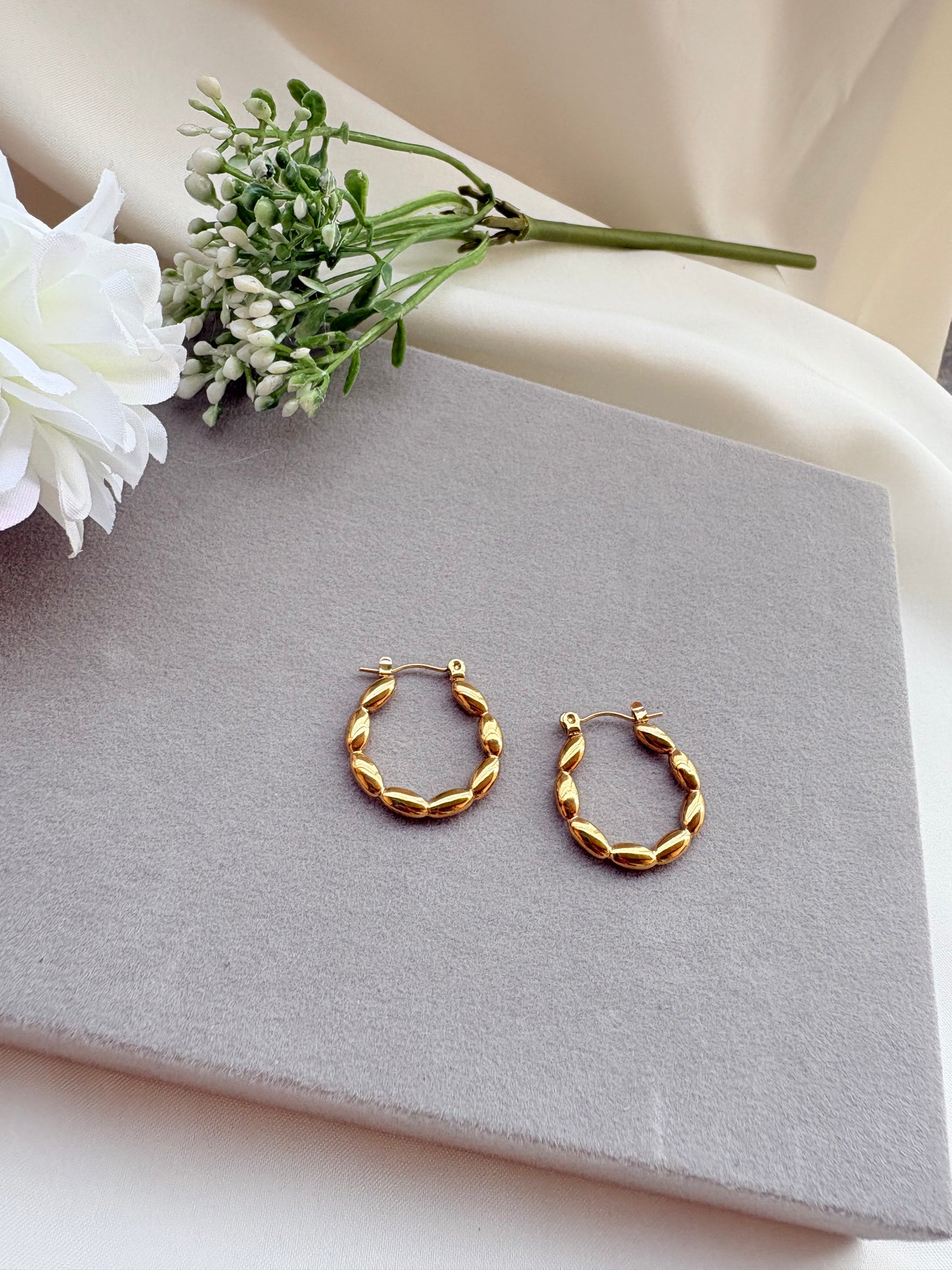 Bubble Shaped Hoop Earrings - Anti-Tarnish