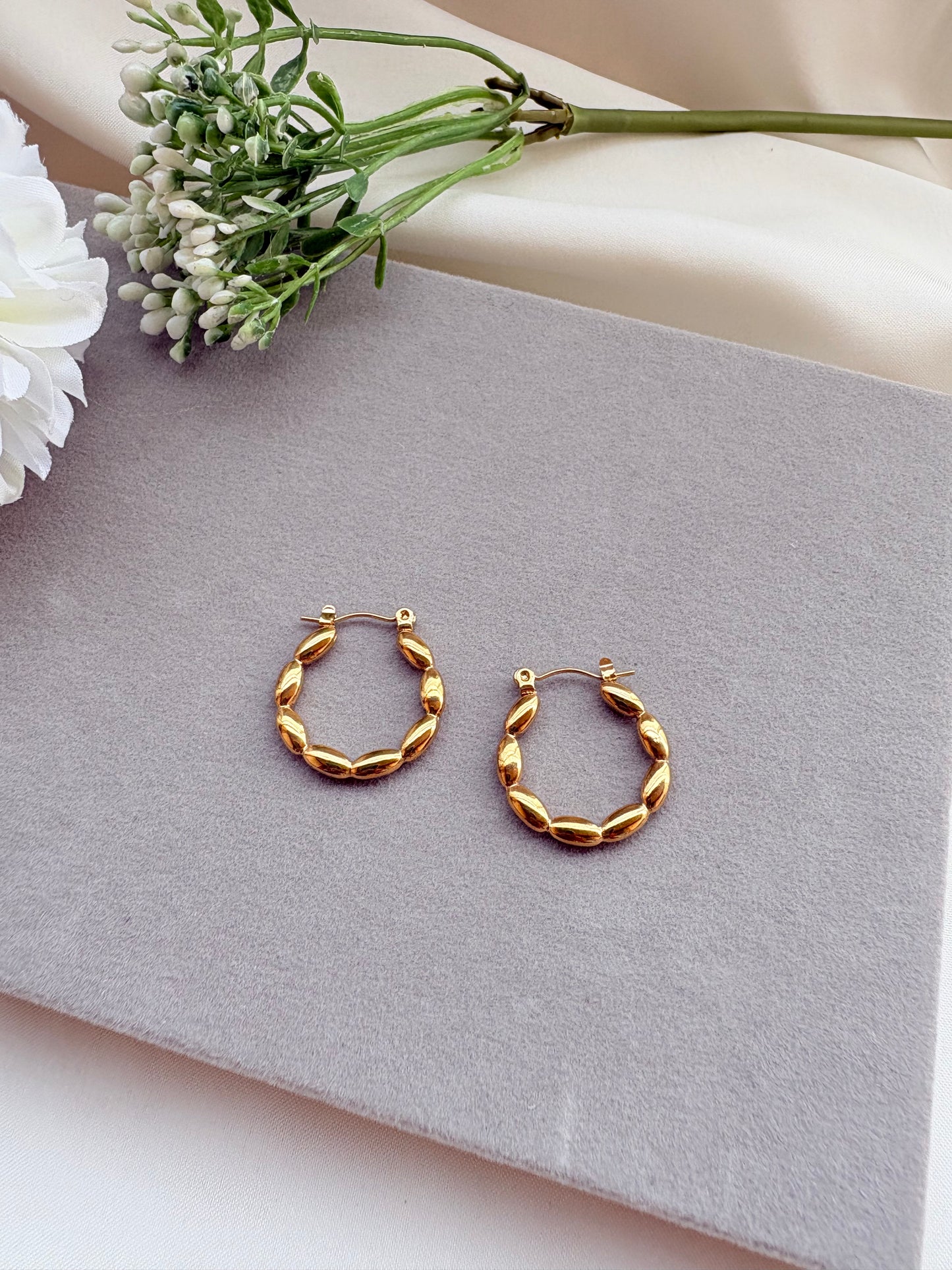 Bubble Shaped Hoop Earrings - Anti-Tarnish