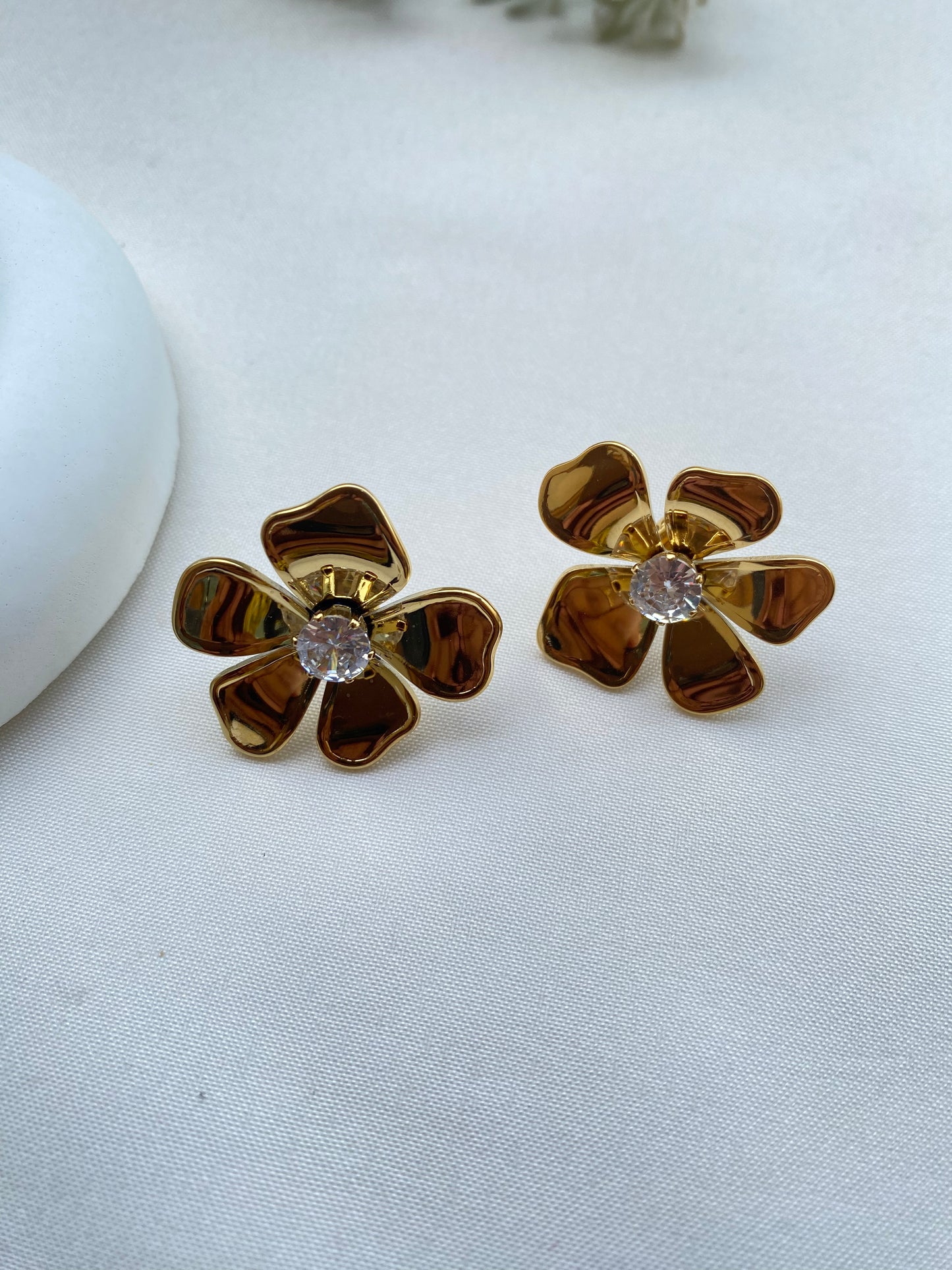 Flower Stud Earrings Stainless Steel