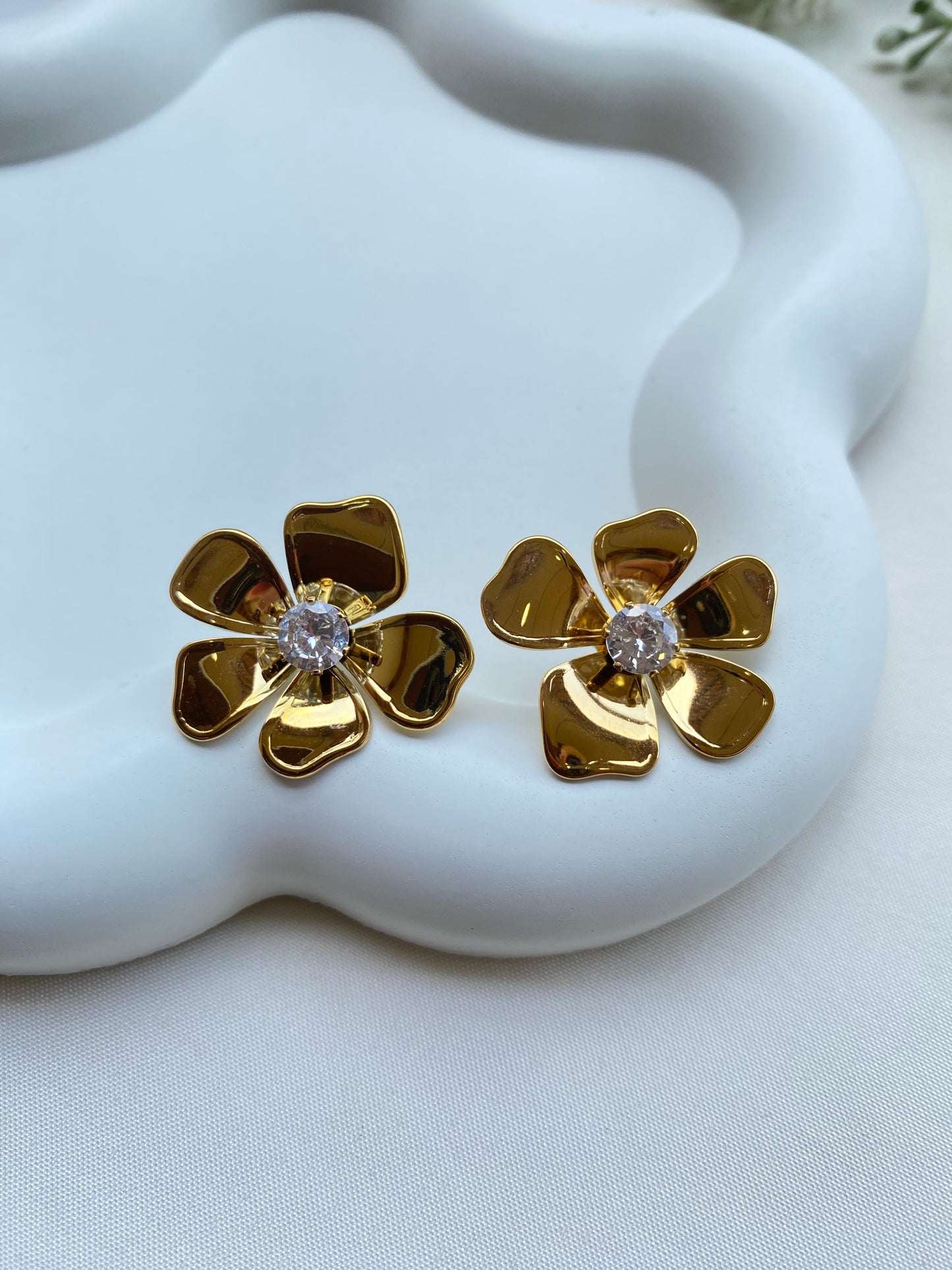 Flower Stud Earrings Stainless Steel