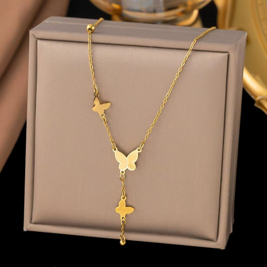 Stainless Steel Clavicle Chain Necklace for Women & Girls