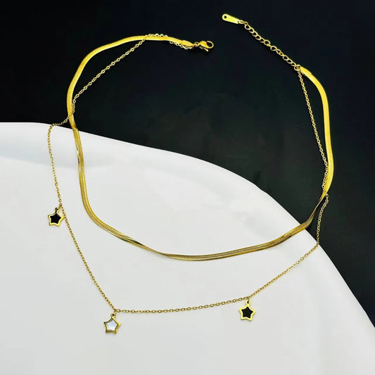 Trendy Double-Layer Star Pendant Necklace for Women