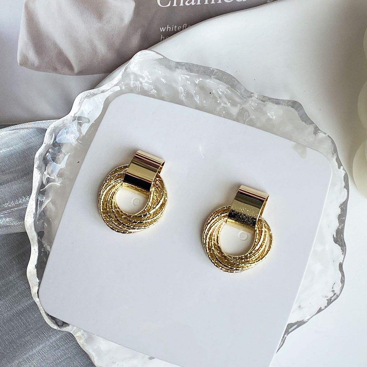 Elegant Gold Hoop Layered Stud Earrings