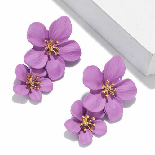 Double Flower Drop Earrings