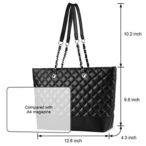 Black Textured Tote Bag