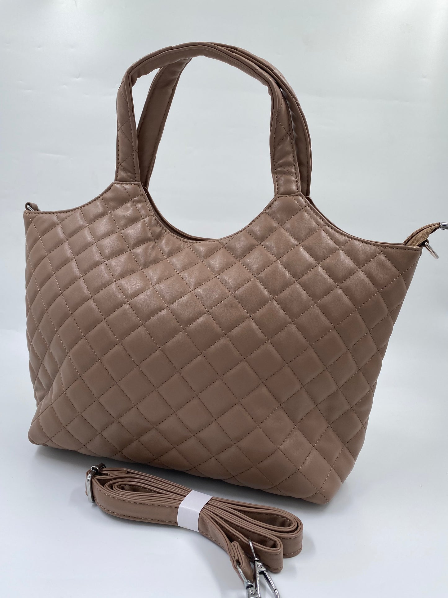 Quilted Detail Tote Bag With A detachable Strap