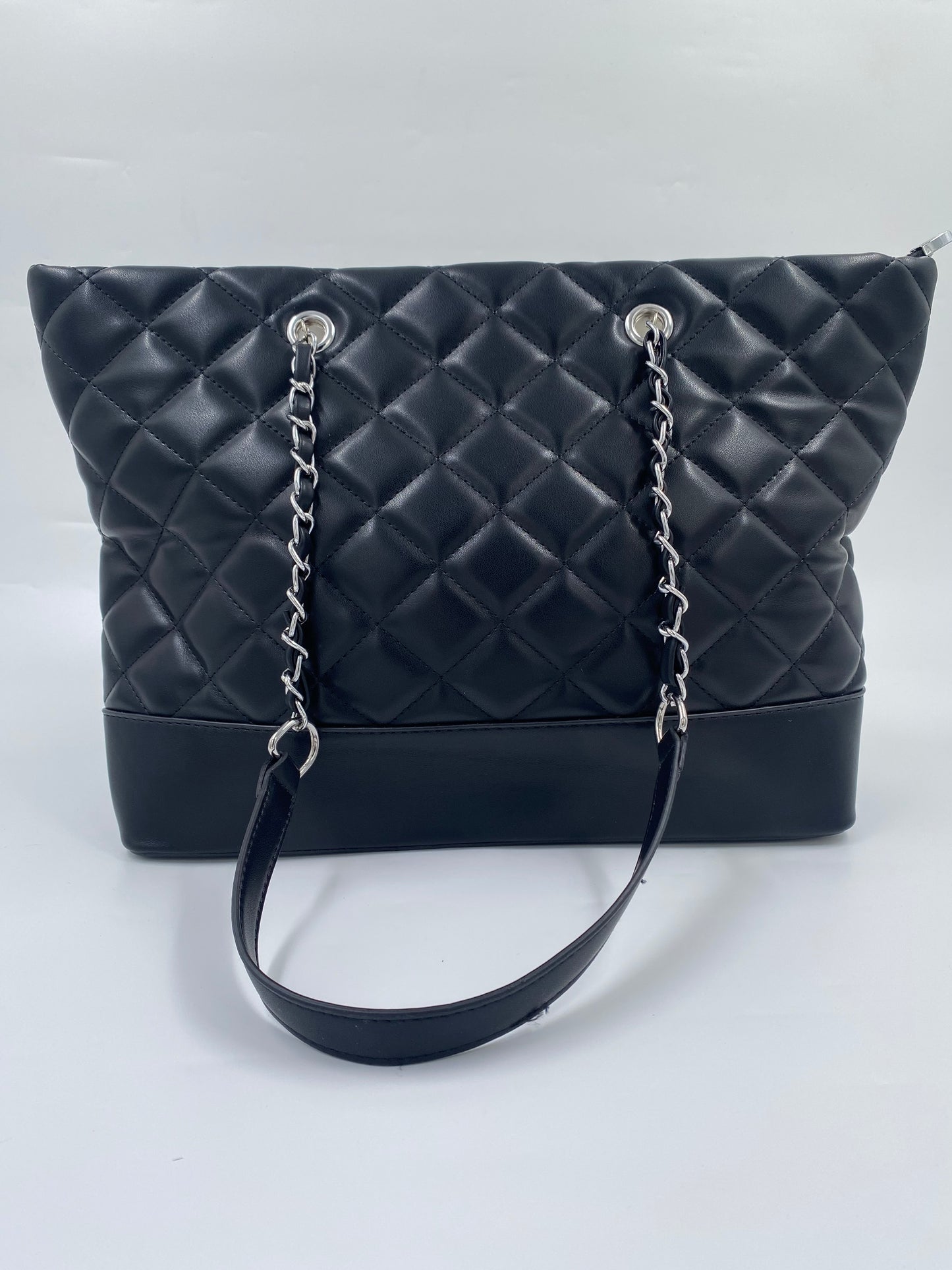 Black Textured Tote Bag