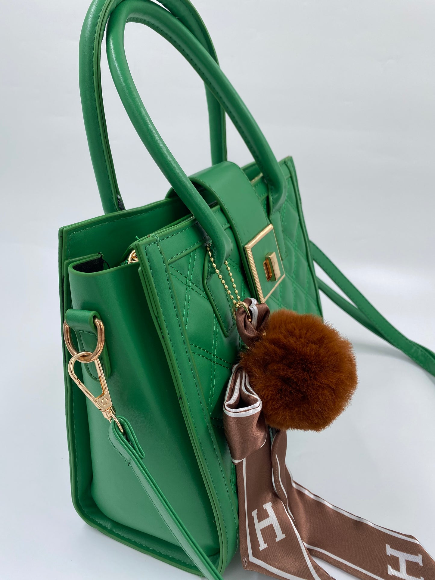 Green Textured Sling Bag